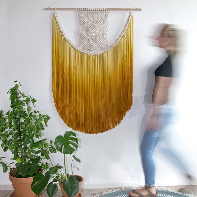 Dyed hand-woven tapestry