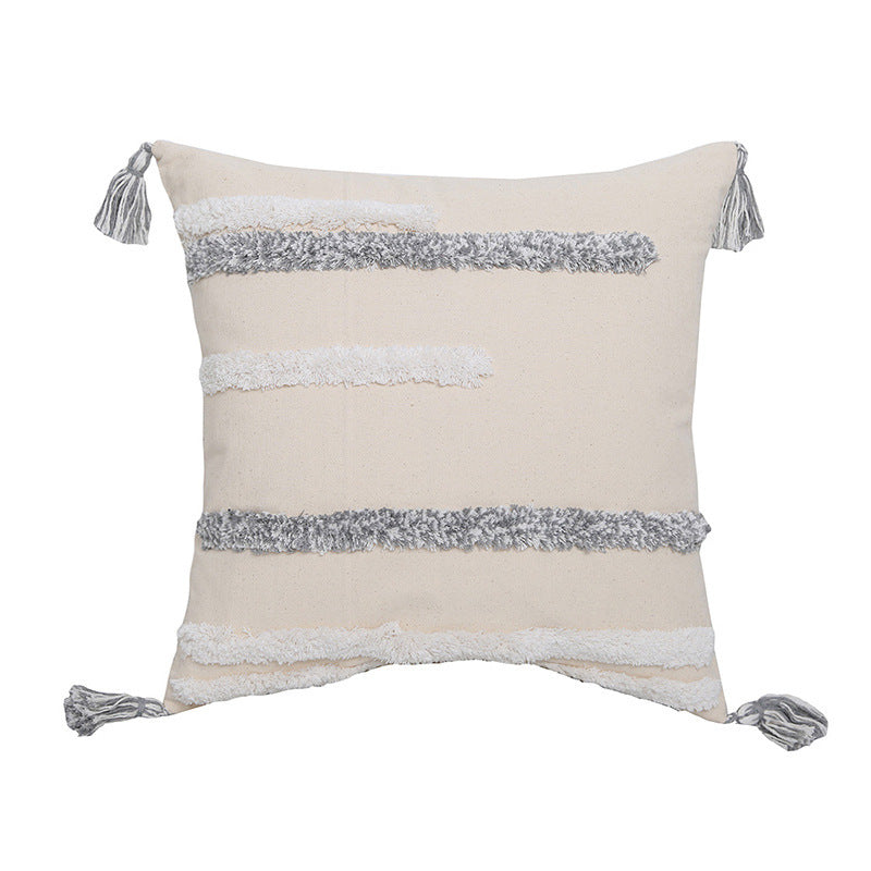 Hand-embroidered Tufted Pillow